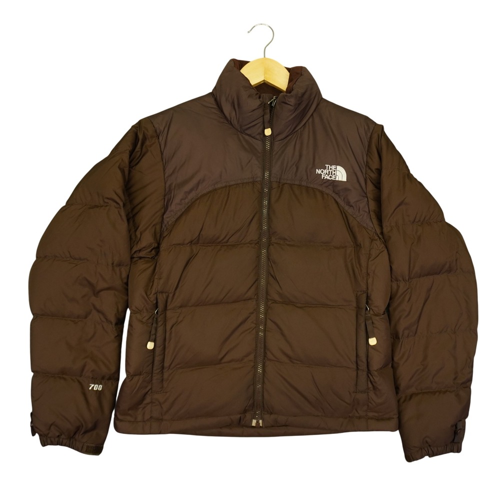 VTG The North Face Nuptse 700 Puffer Jacket Womens XS Brown Down Insulated Y2K